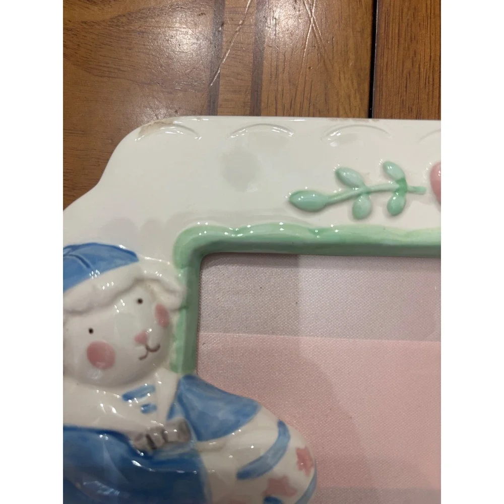 Charpente Lamb Picture Frame Nursery Baby Room Decor Blue Yellow Pink